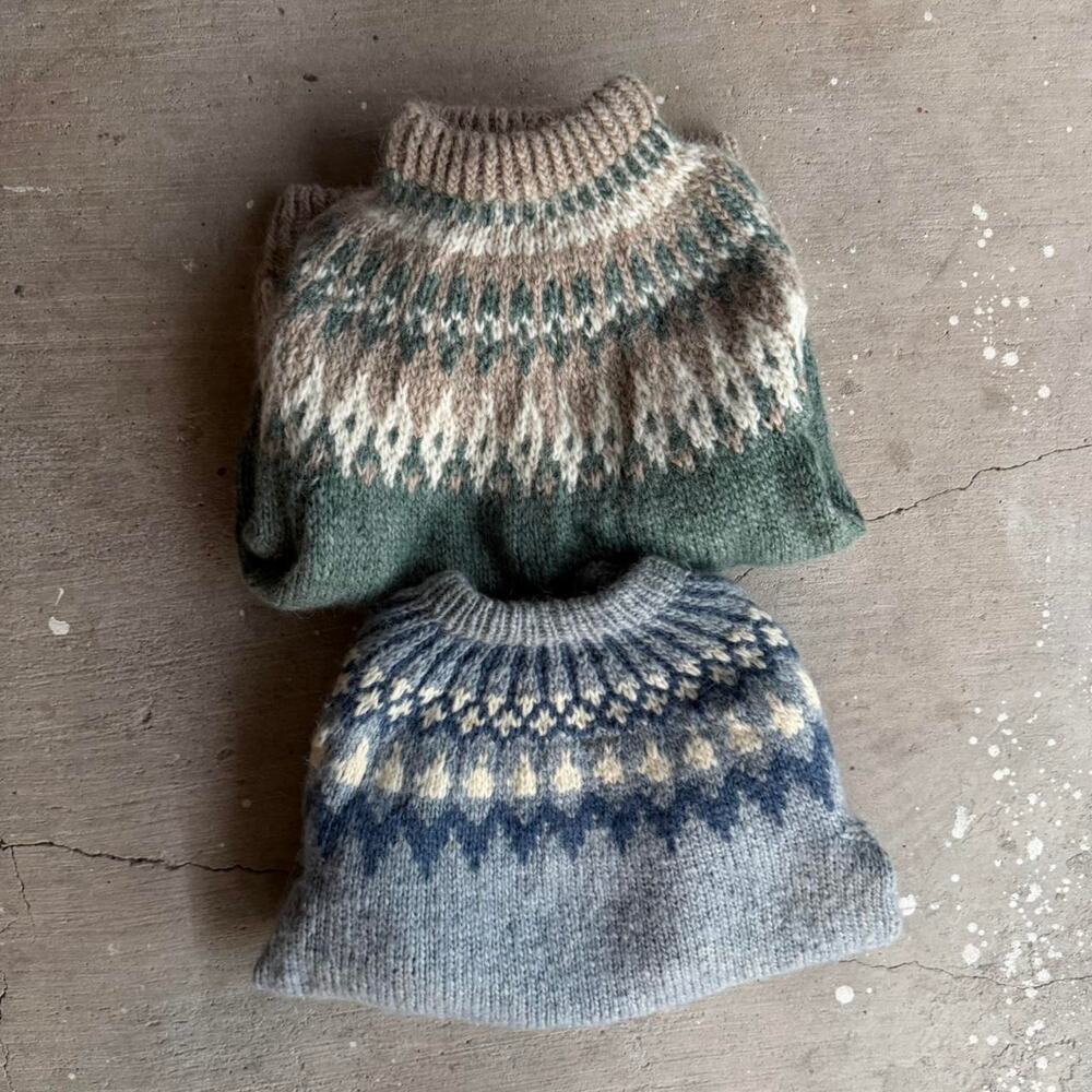 Vintage nethy hand knit green
